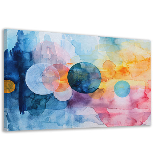 Abstracte aquarel met kleurrijke cirkels canvas