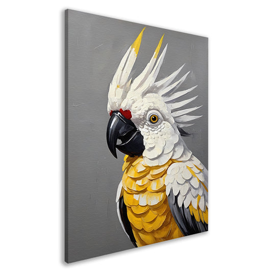 Elegante Geelkuifkaketoe in Moderne Kunst canvas