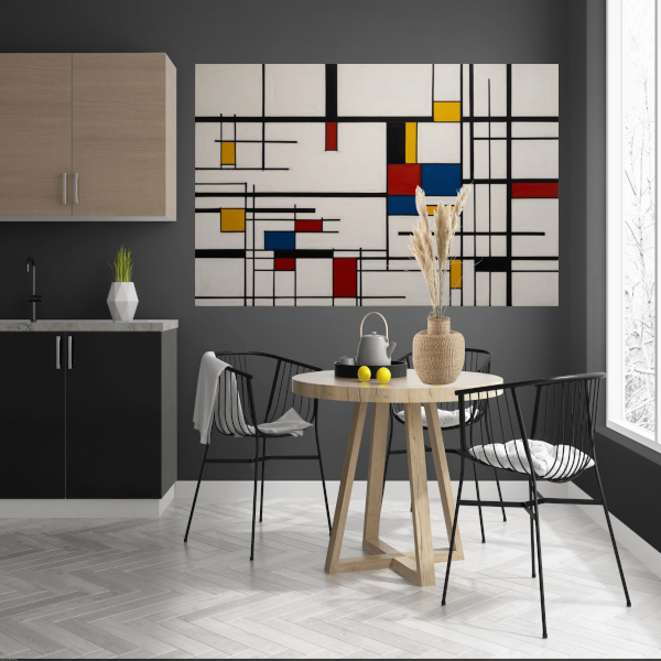 Geometrische Harmonie in Primaire Kleuren poster