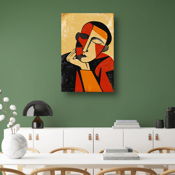 Abstract Geometrisch Portret in Kleur canvas