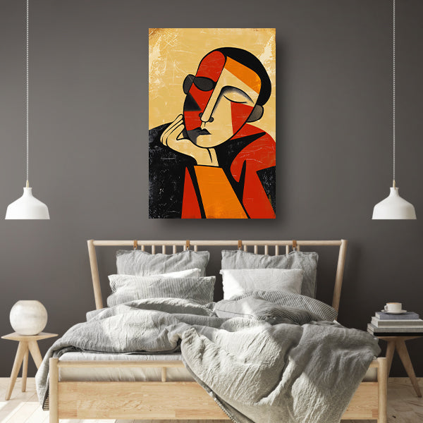Abstract Geometrisch Portret in Kleur canvas