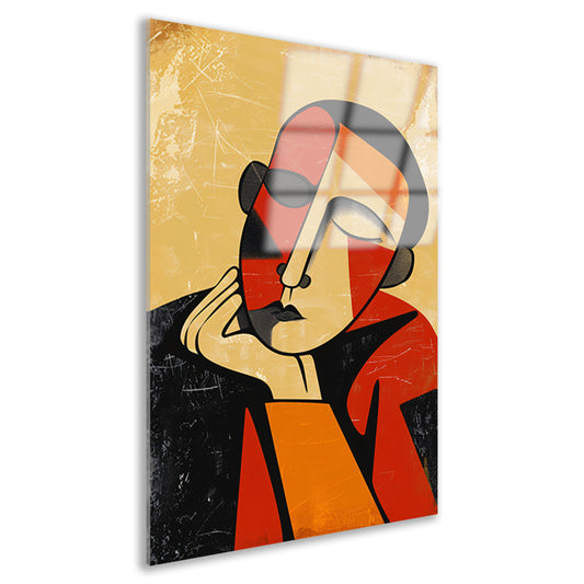Abstract Geometrisch Portret in Kleur acrylglas