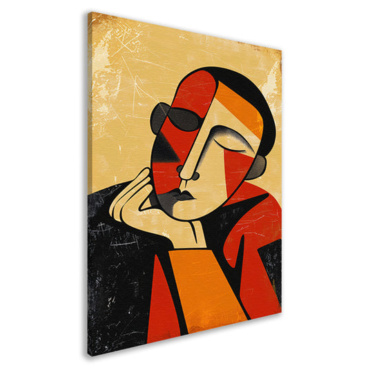 Abstract Geometrisch Portret in Kleur canvas