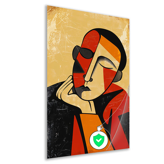 Abstract Geometrisch Portret in Kleur poster