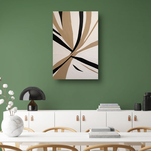 Monochrome Abstractie van Dynamiek en Contrast canvas
