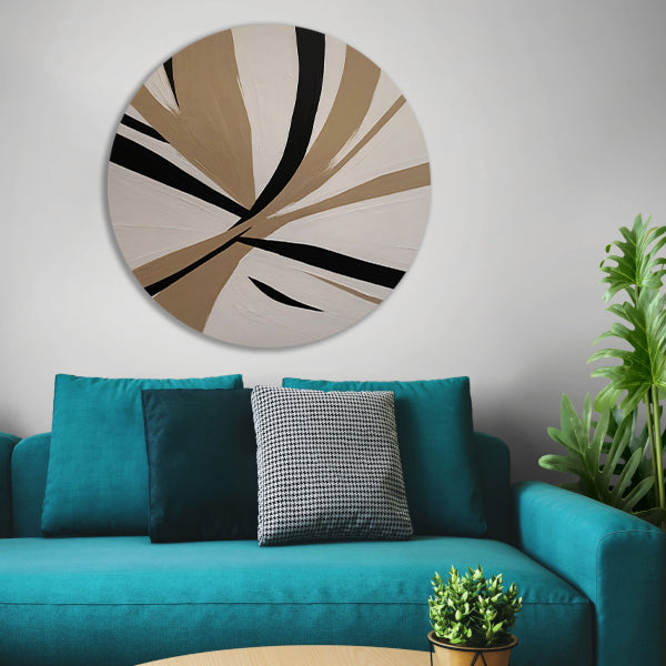 Monochrome Abstractie van Dynamiek en Contrast aluminium muurcirkel