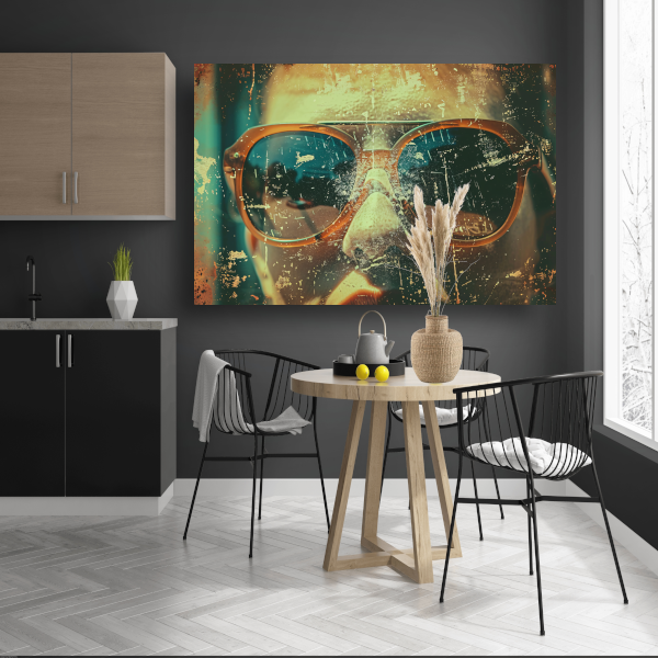 Abstracte compositie met dynamische kleuren poster