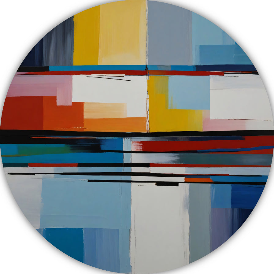 Abstracte Rivier van Kleur in Moderne Stijl aluminium muurcirkel