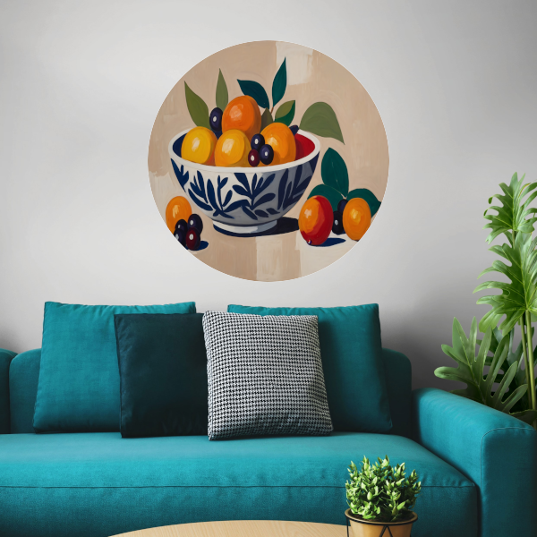 Klassieke Schaal met Rijp Fruit Stilleven forex muurcirkel