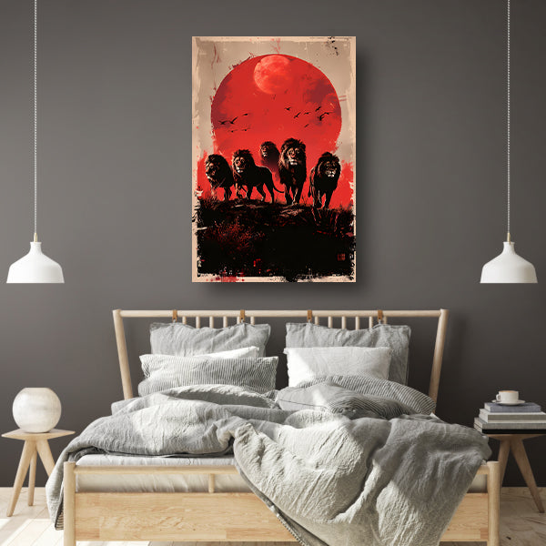 Sterrennacht met Leeuwen poster