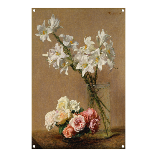 Rozen en lelies - Henri Fantin-Latour tuinposter