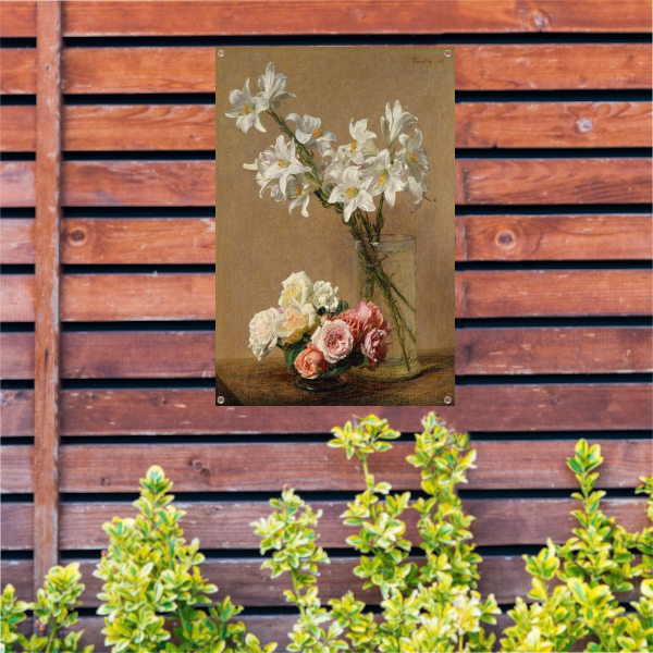 Rozen en lelies - Henri Fantin-Latour tuinposter