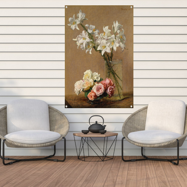 Rozen en lelies - Henri Fantin-Latour tuinposter
