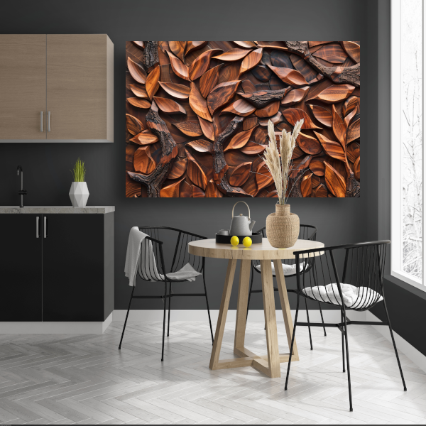 Houten Boomreliëf Minimalistisch canvas