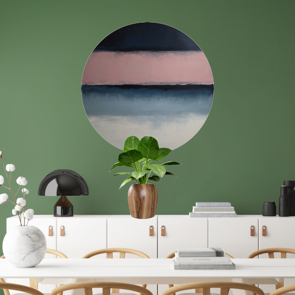 Horizontale Sereniteit in Roze en Blauw forex muurcirkel