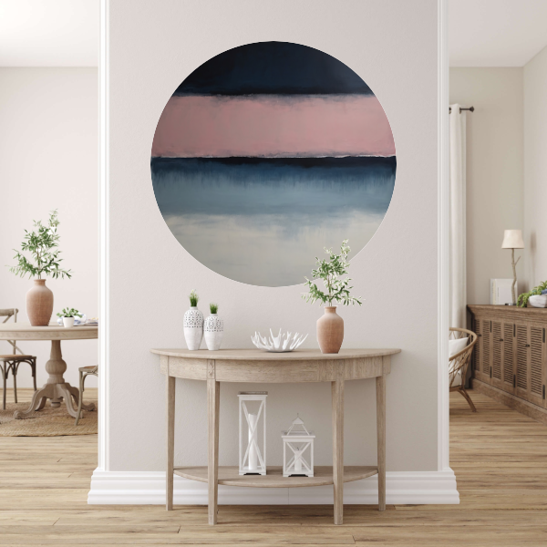 Horizontale Sereniteit in Roze en Blauw forex muurcirkel