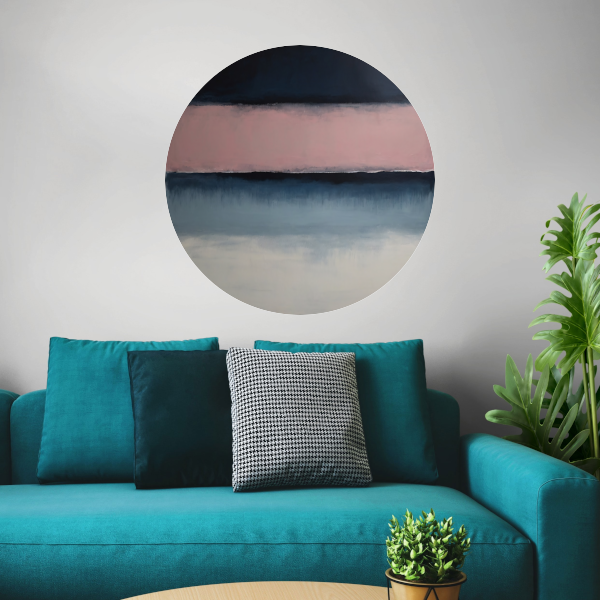 Horizontale Sereniteit in Roze en Blauw forex muurcirkel