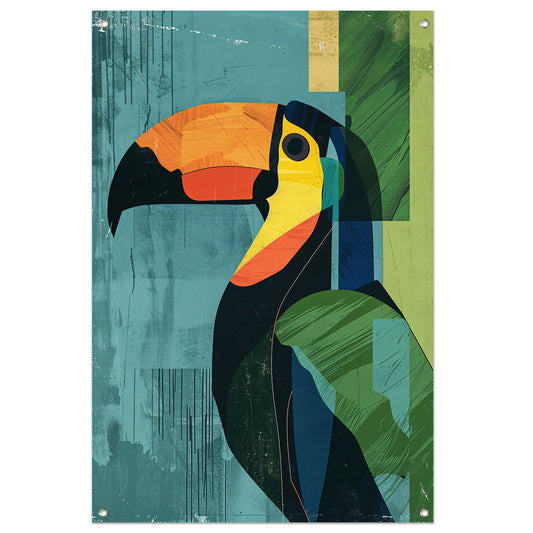 Abstracte Toekan in Levendige Kleuren tuinposter