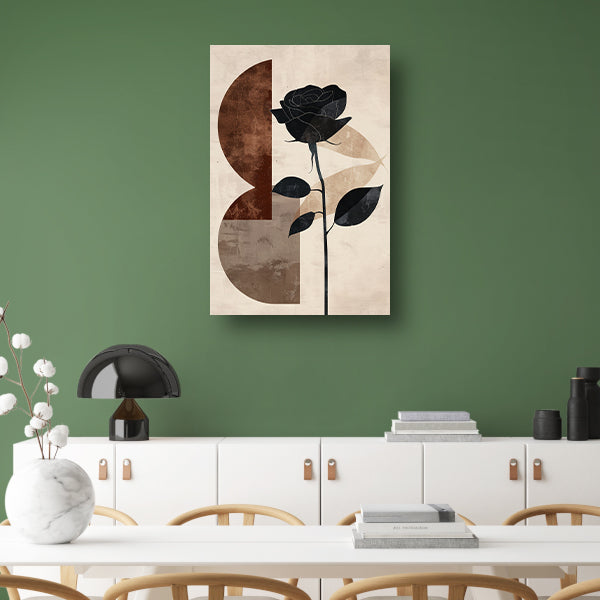 Sepia Roos met Art Deco Invloeden canvas