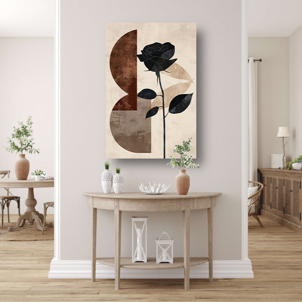 Sepia Roos met Art Deco Invloeden canvas
