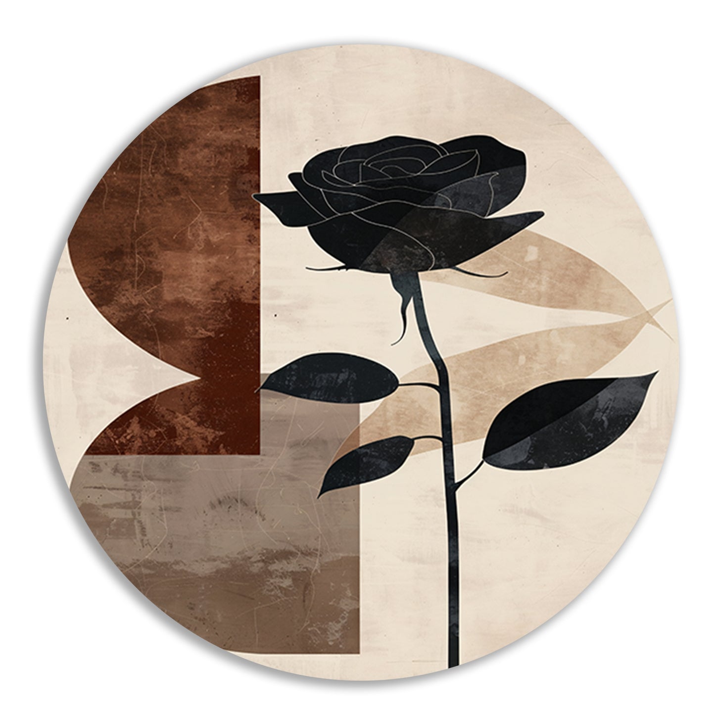 Sepia Roos met Art Deco Invloeden forex muurcirkel