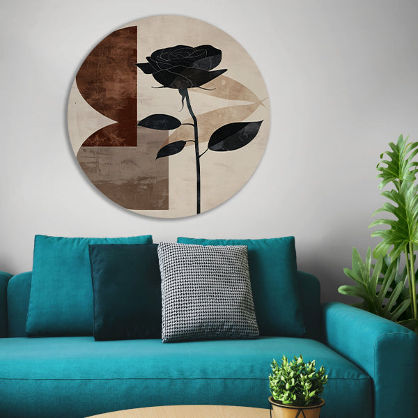 Sepia Roos met Art Deco Invloeden forex muurcirkel