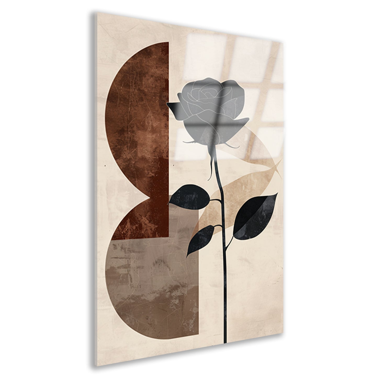 Sepia Roos met Art Deco Invloeden acrylglas