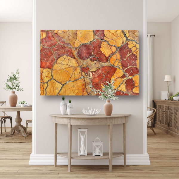 Herfstbladeren met Gebarsten Tetuur canvas