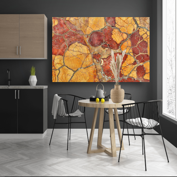 Herfstbladeren met Gebarsten Tetuur canvas
