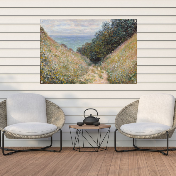 Weg bij La Cavée, Pourville - Claude Monet tuinposter