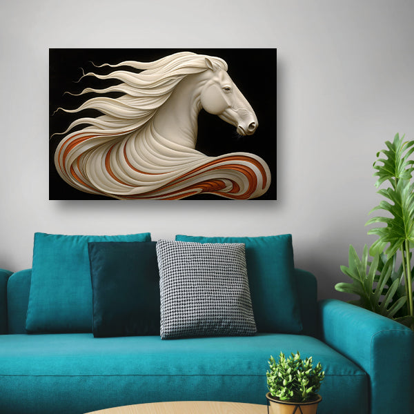 Uniek digitaal kunstwerk van sierlijk paard acrylglas