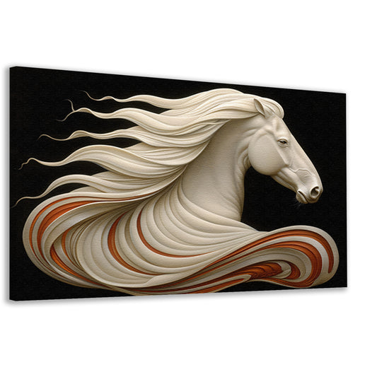 Uniek digitaal kunstwerk van sierlijk paard canvas