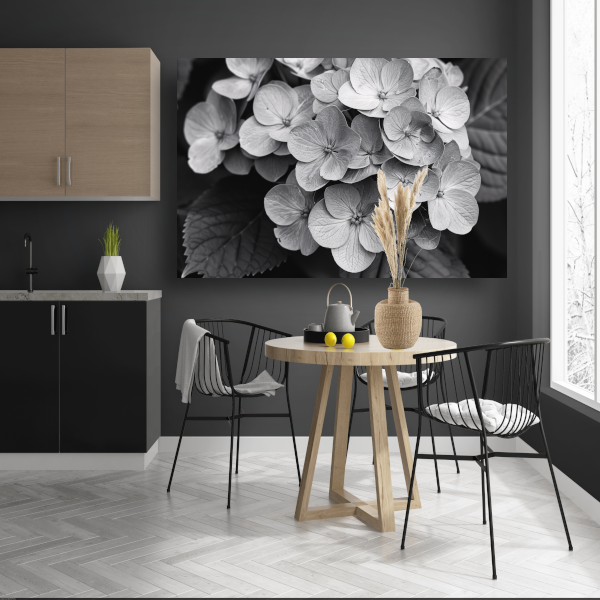 Hydrangea in Zwart-Wit canvas