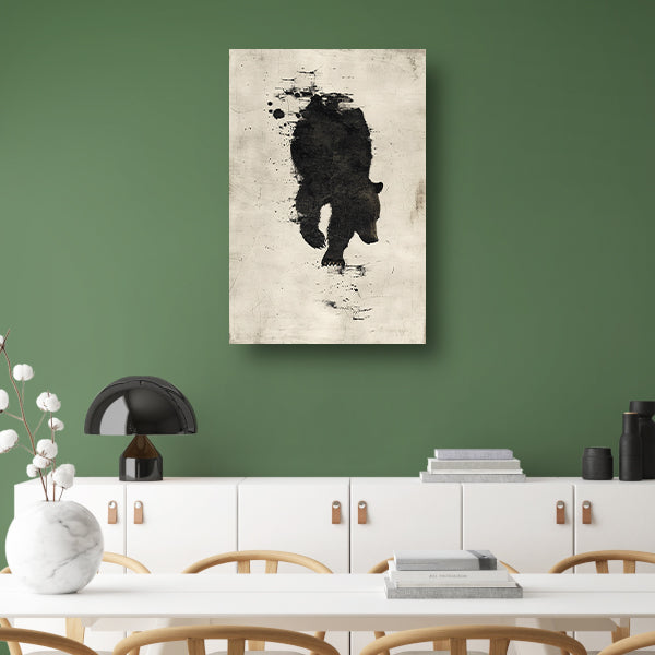 Abstract beer in zwart-wit silhouet canvas met baklijst