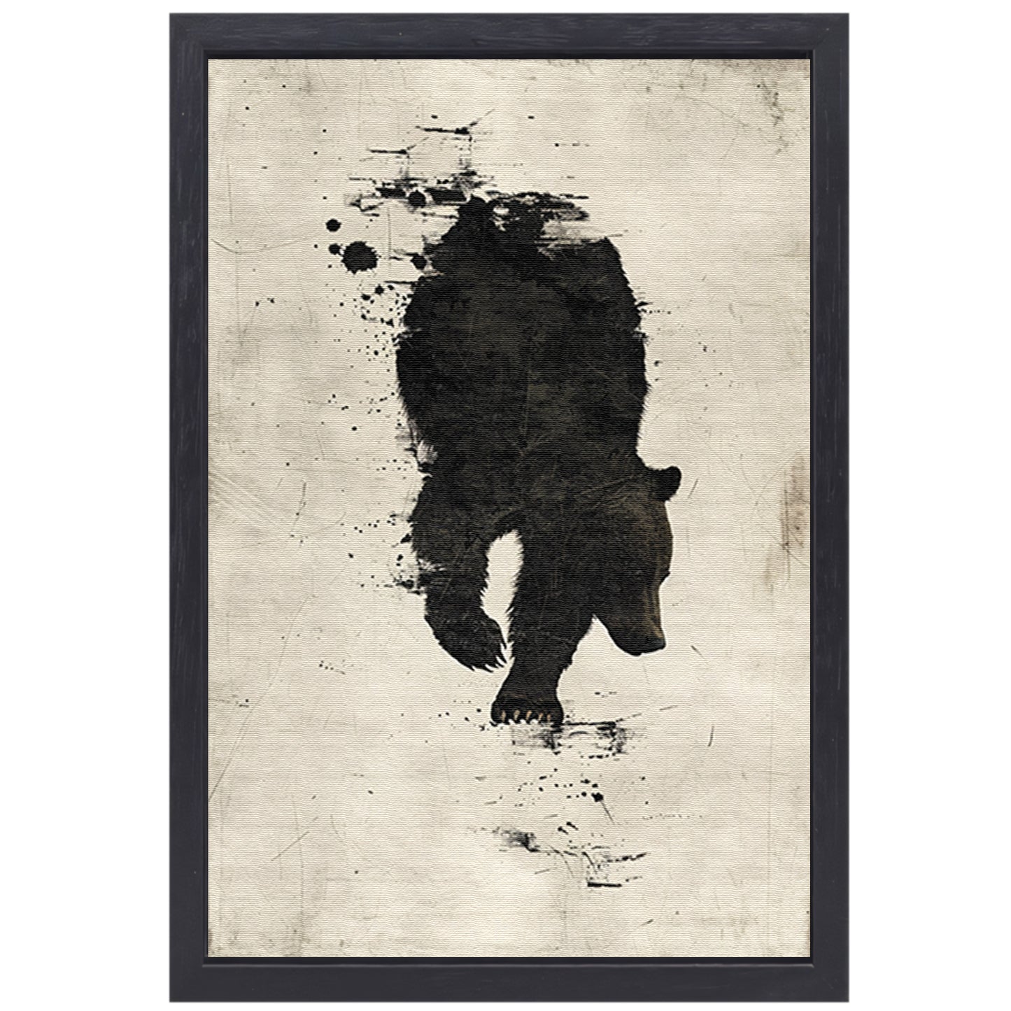 Abstract beer in zwart-wit silhouet canvas met baklijst