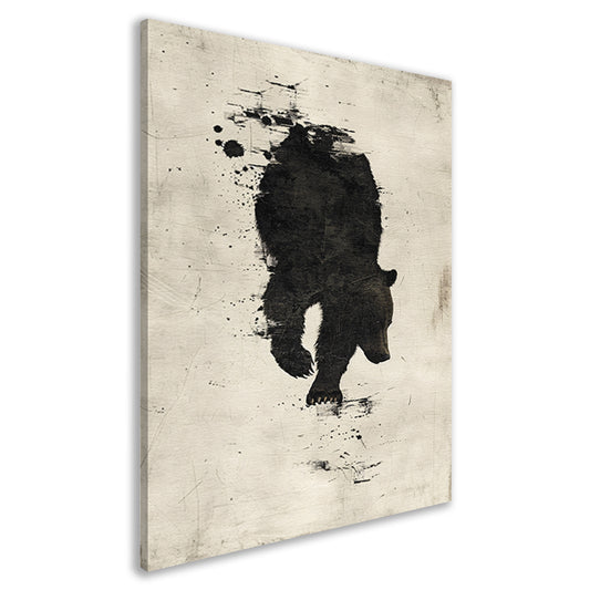 Abstract beer in zwart-wit silhouet canvas