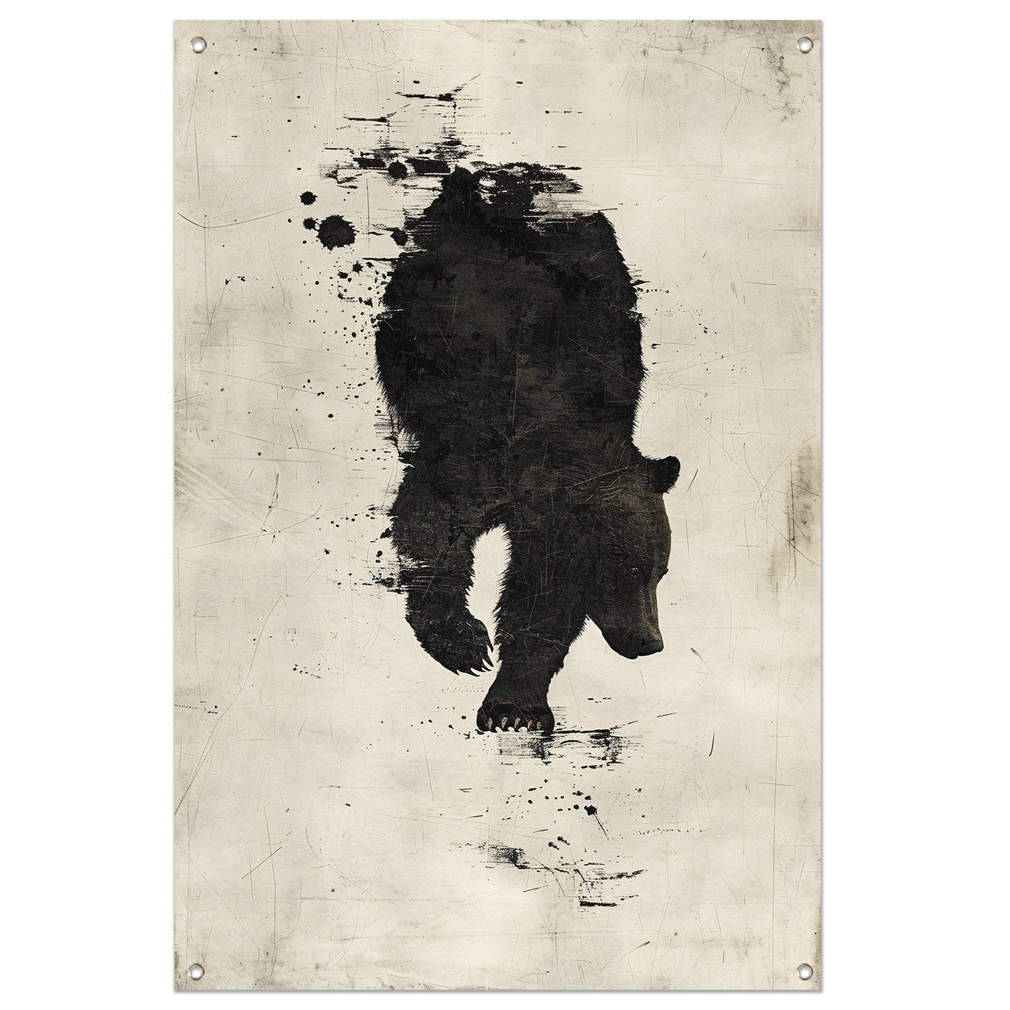 Abstract beer in zwart-wit silhouet tuinposter