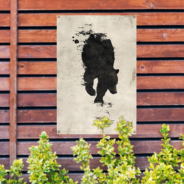 Abstract beer in zwart-wit silhouet tuinposter