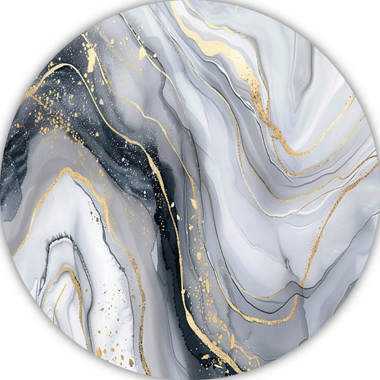 Goud Marmer Abstract Kunstwerk aluminium muurcirkel