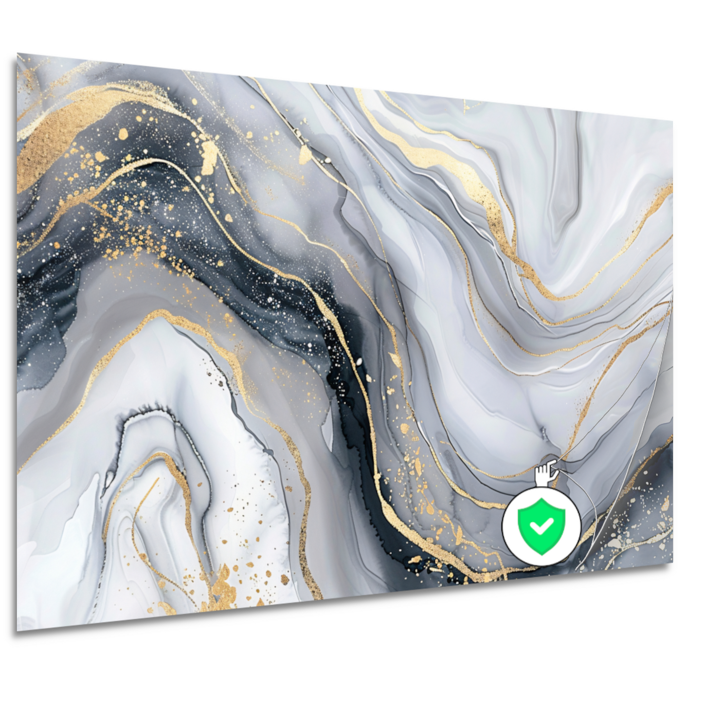 Goud Marmer Abstract Kunstwerk poster