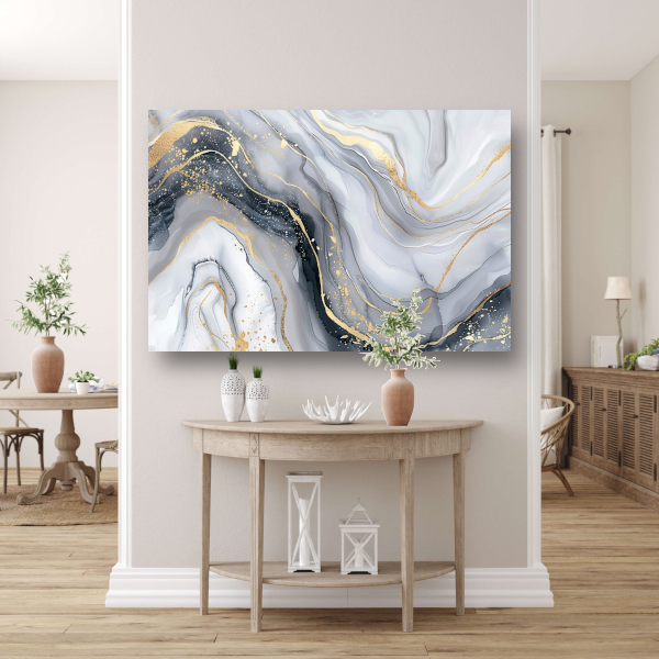 Goud Marmer Abstract Kunstwerk poster