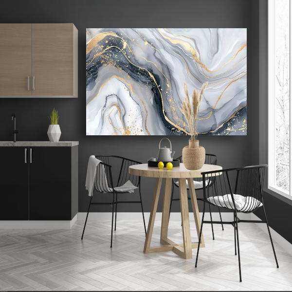 Goud Marmer Abstract Kunstwerk poster