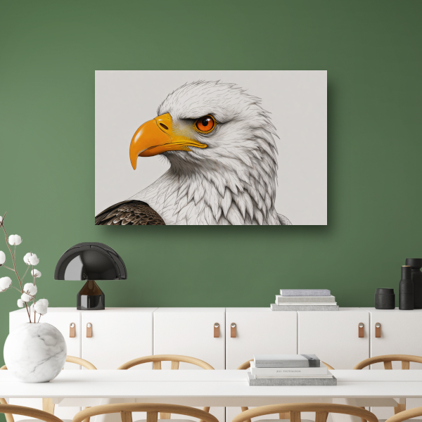 Intense blik van een majestueuze adelaar canvas met baklijst