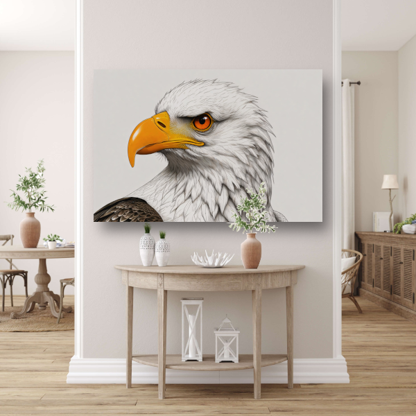 Intense blik van een majestueuze adelaar canvas met baklijst