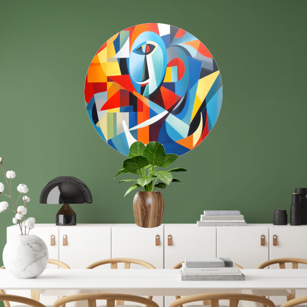 Dans van Geometrie en Kleur aluminium muurcirkel