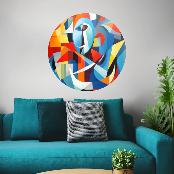 Dans van Geometrie en Kleur aluminium muurcirkel
