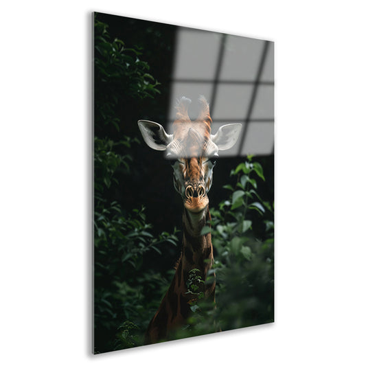 Portret van een Giraffe in de Natuur acrylglas