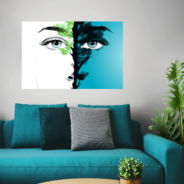 Fusie van Mens en Natuur canvas met baklijst