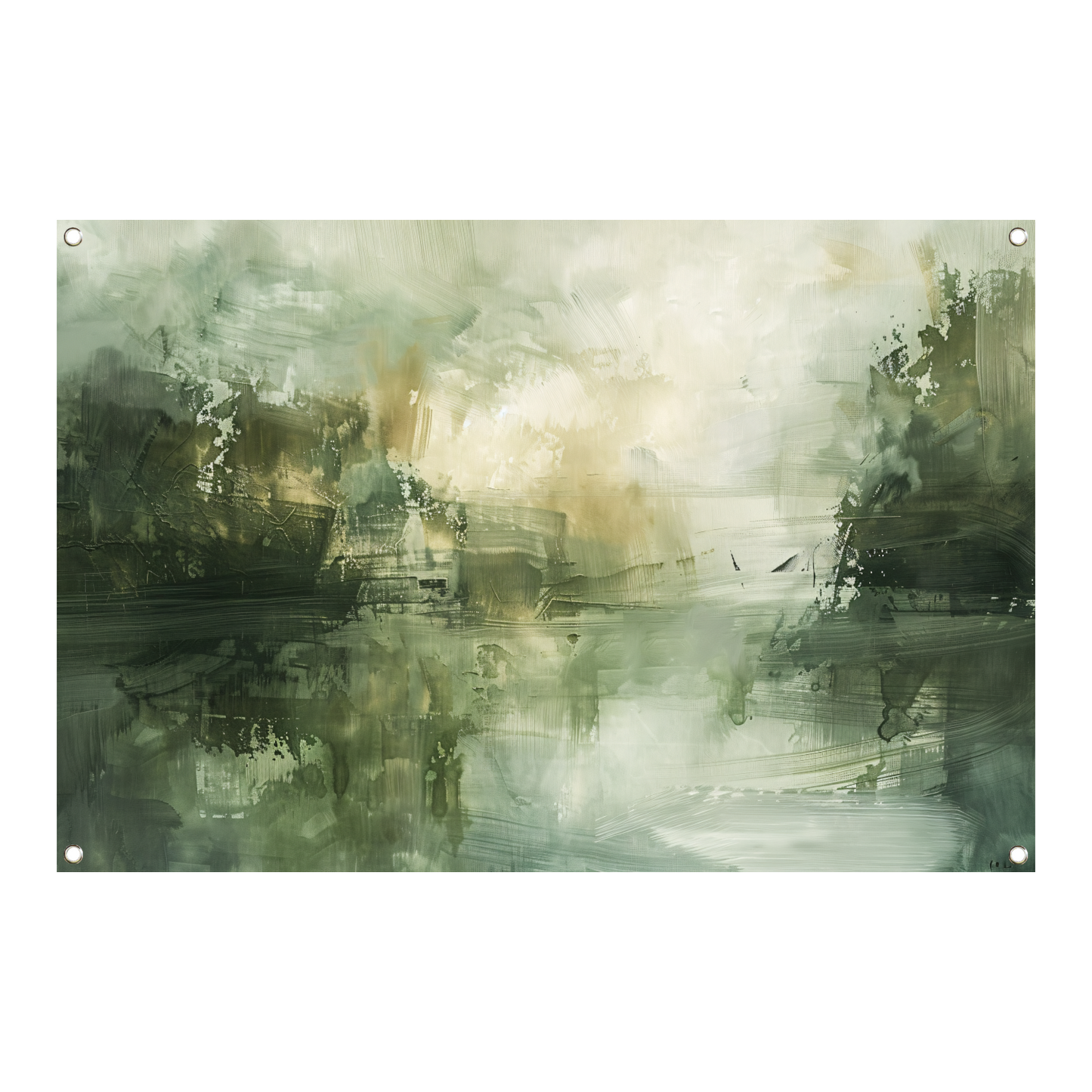 Moderne Abstracte Compositie in Neutrale Tinten tuinposter