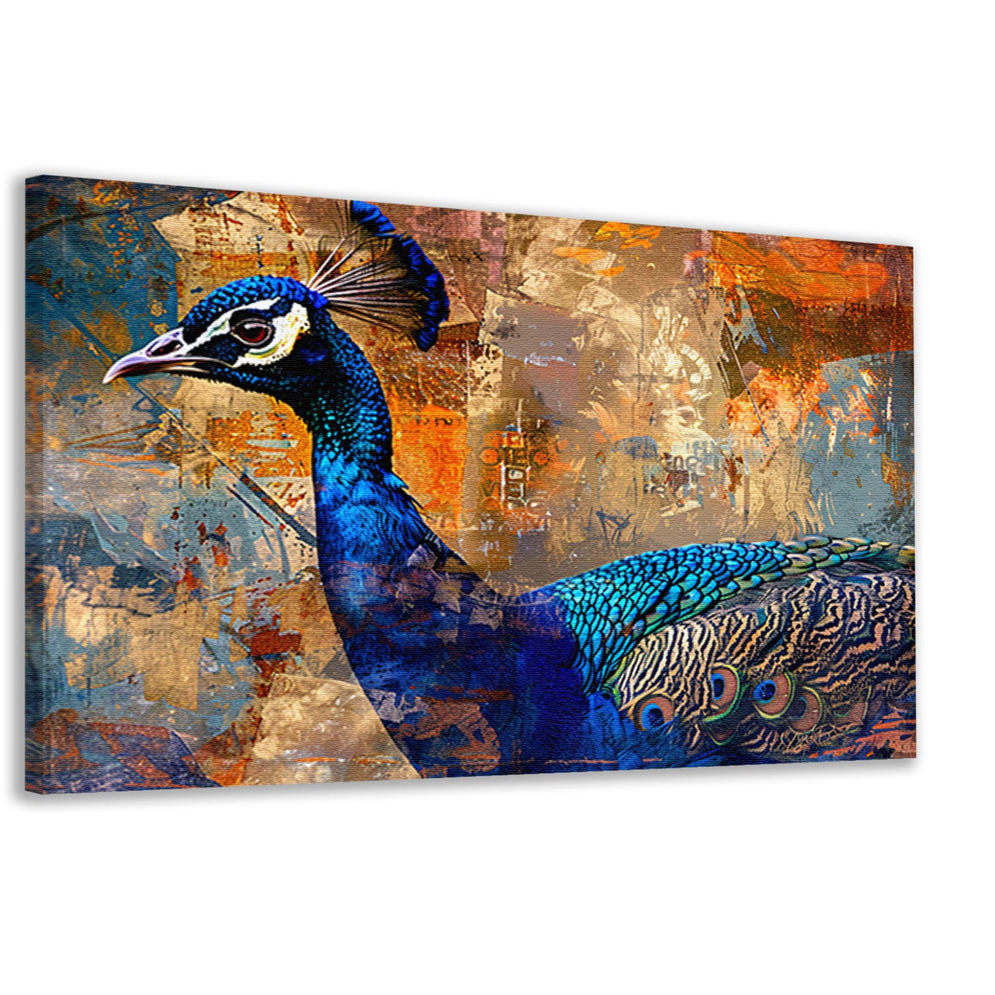 Abstracte pauw kunst met dynamische kleuren canvas